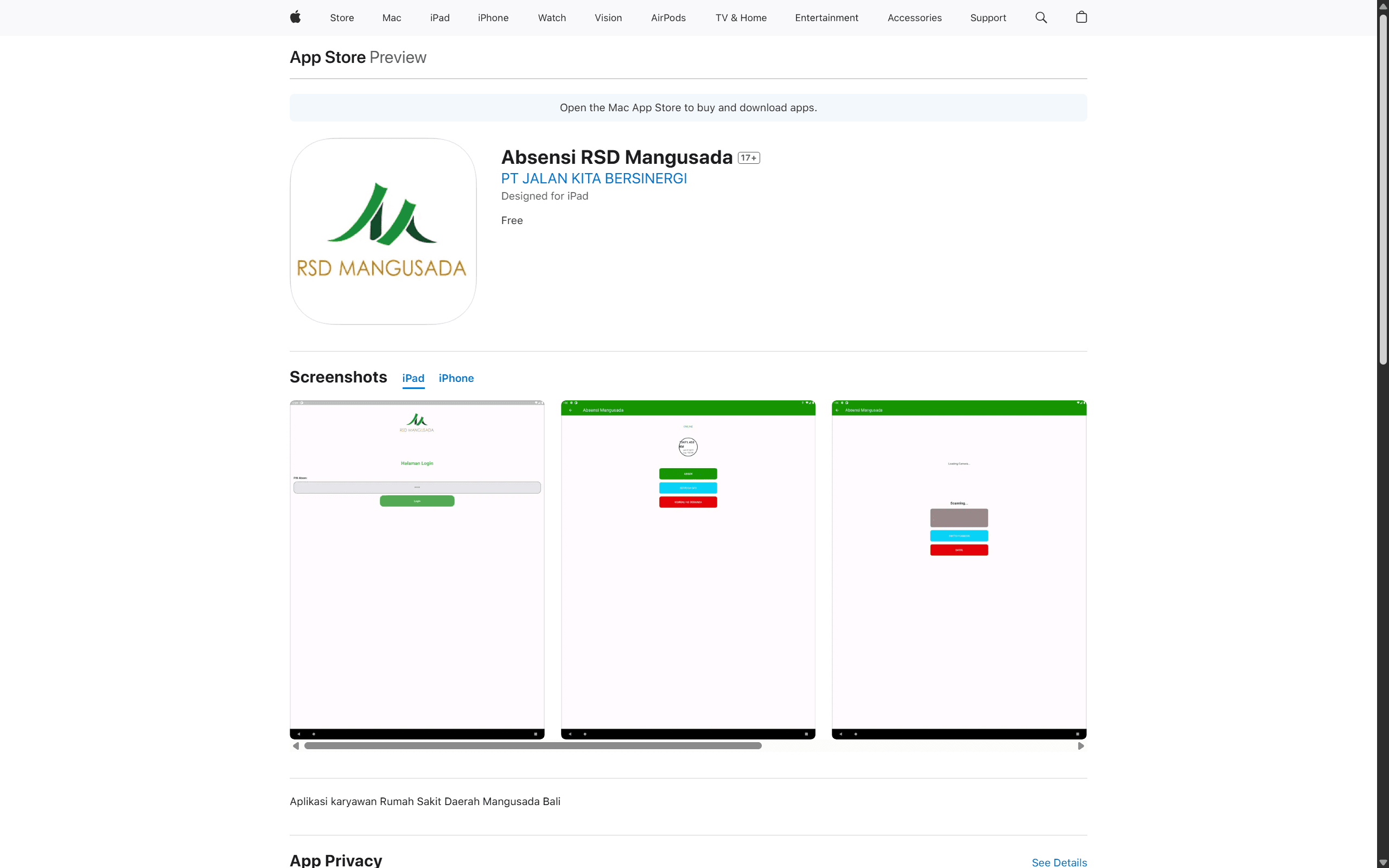 Absensi RSUD Mangusada Bali — Biometric Face Recognition & Geofencing